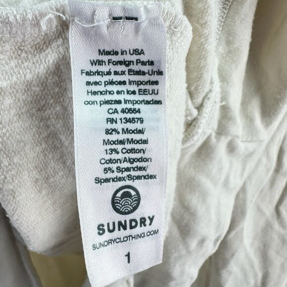 SUNDRY for Evereve Women Ivory Pullover Hoodie Sweatshirt Sz S - Picture 6 of 6